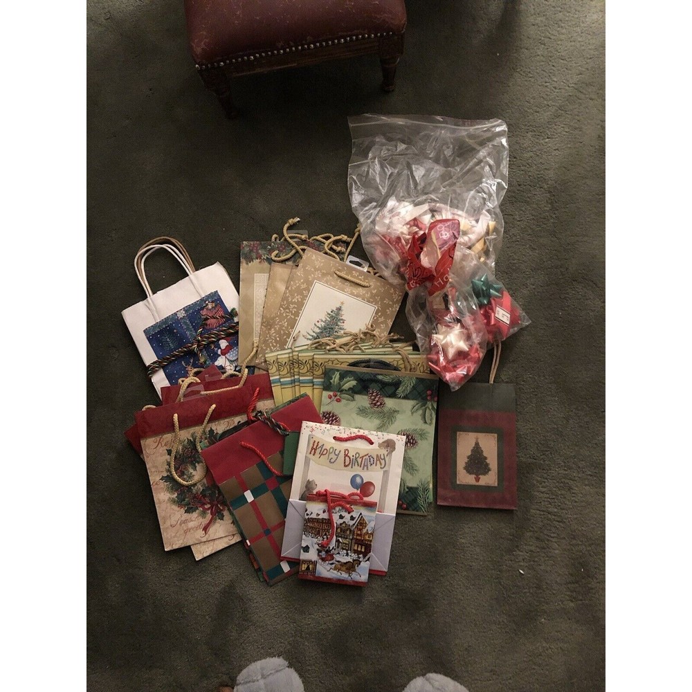 2 Dozen Vtg. Various Sets Of Christmas Gifts Bags, Unused